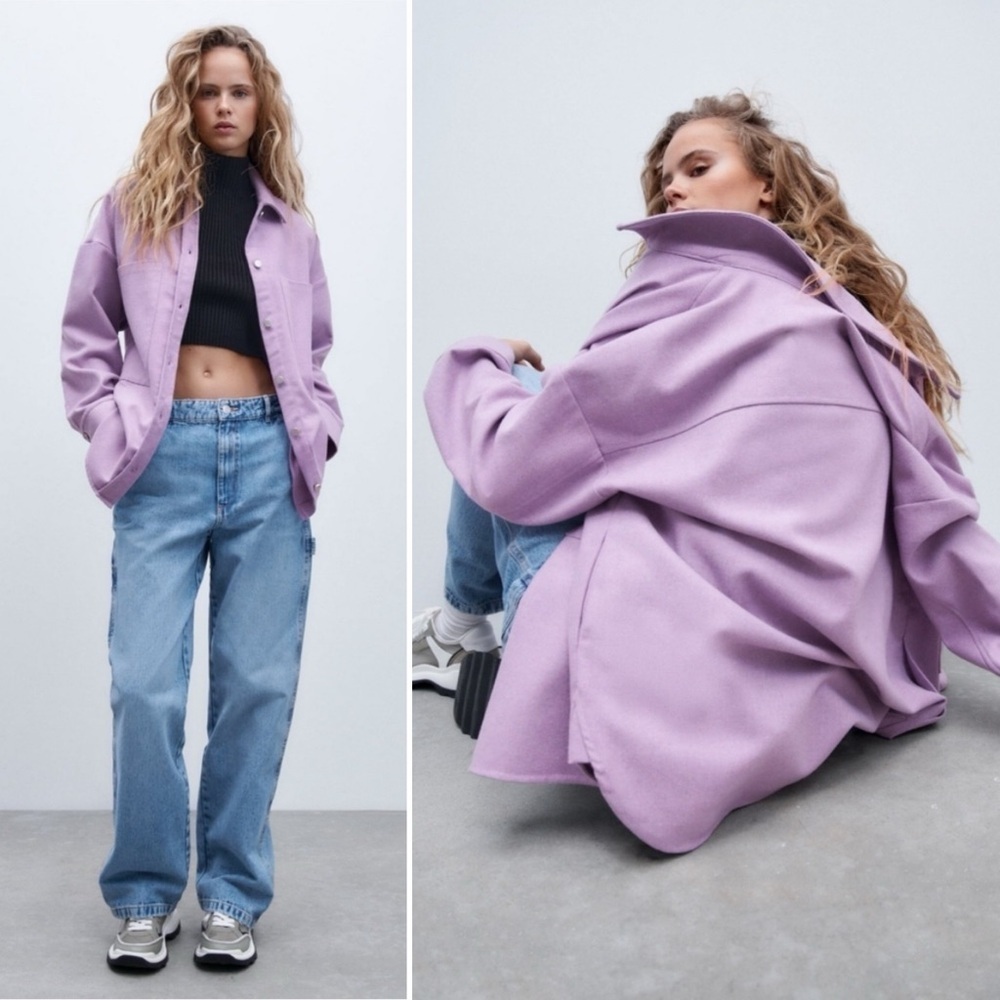 Zara Lavender Utility Jacket - Picture 2 of 12